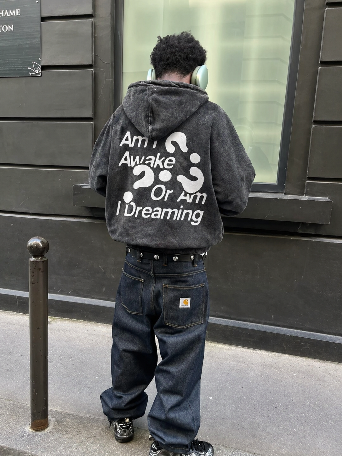 "Am I Awake Or Am I Dreaming" Acid Wash Hoodie