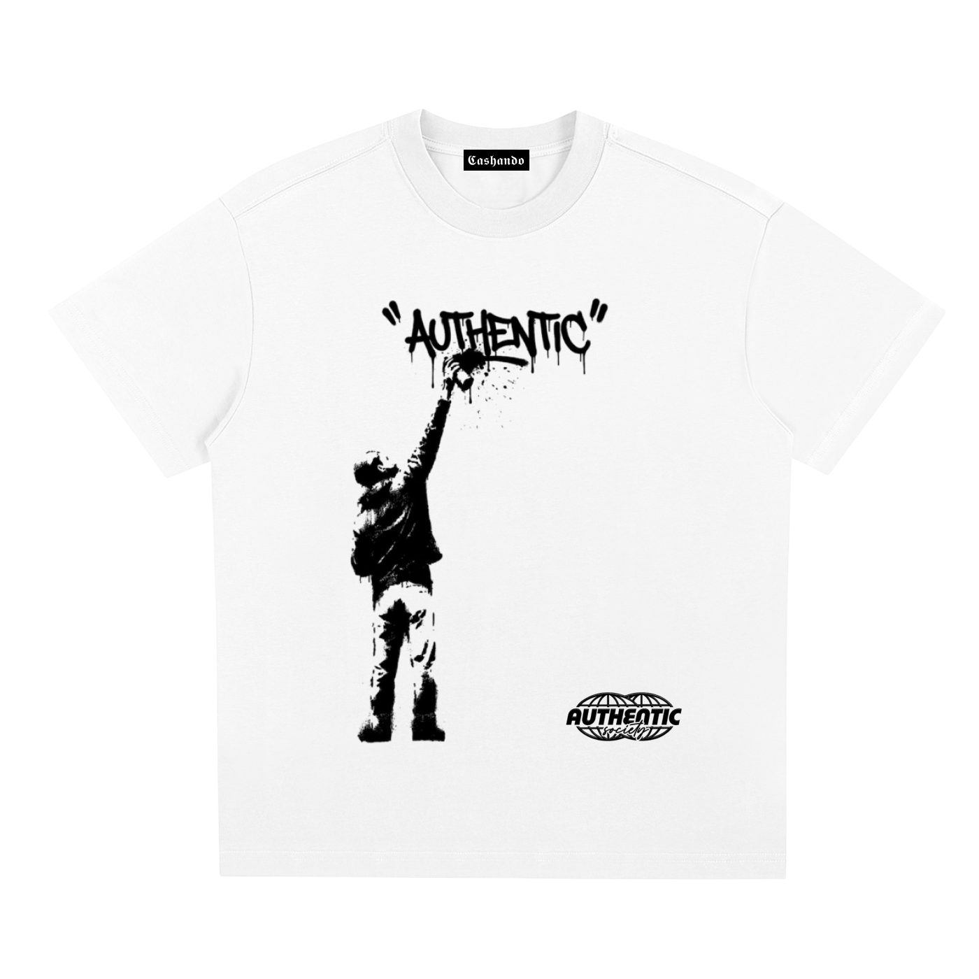 "Authentic" Spray Paint White Tee